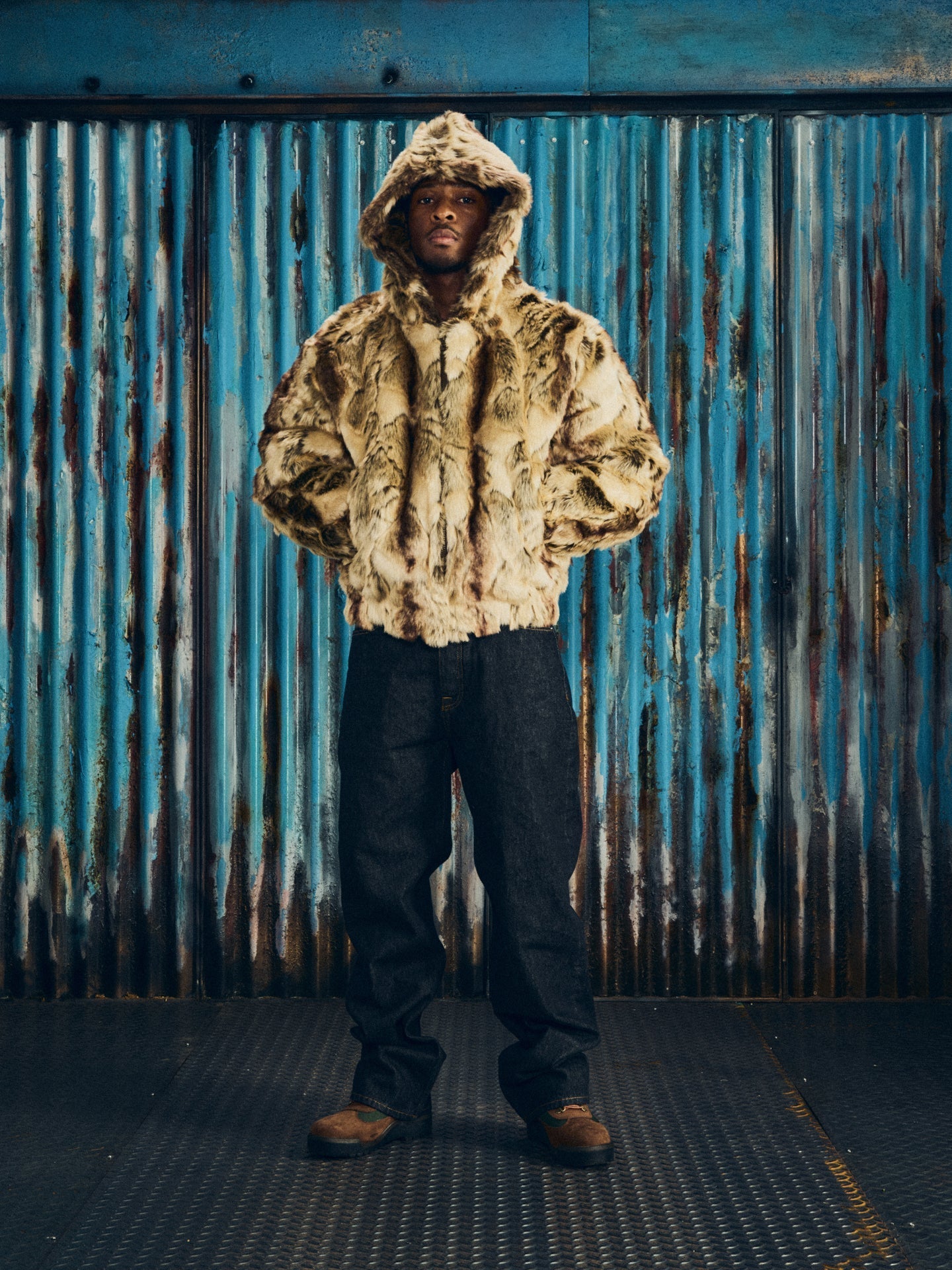 PELT HOODED FUR JACKET