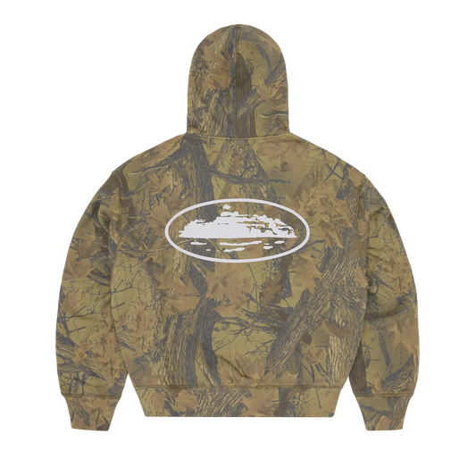 ISLAND PUFF PRINT ZIP HOODIE [FOREST CAMO]